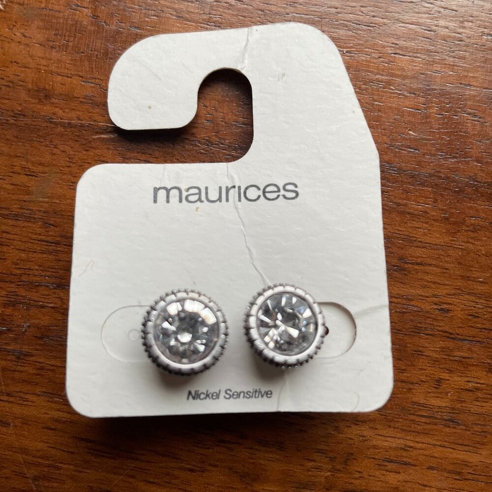 Bundle 3 for $12. Maurices Silver Toned and Faux Diamond Stud Earrings.